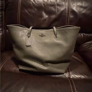 Coach Sage Green Leather Tote